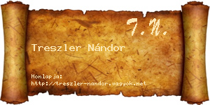 Treszler Nándor névjegykártya