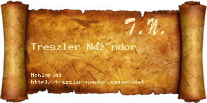 Treszler Nándor névjegykártya